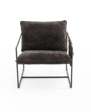 English Elm 2 Plush Upholstered Hanging Armchair with Crushed Foam, Velvet Fabric, Sturdy Steel Frame, 350lb Capacity DARK GREY W1901126482