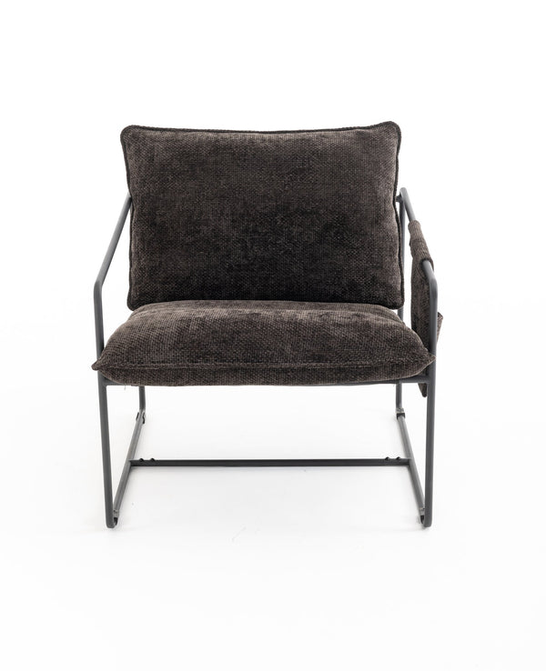 English Elm 2 Plush Upholstered Hanging Armchair with Crushed Foam, Velvet Fabric, Sturdy Steel Frame, 350lb Capacity DARK GREY W1901126482