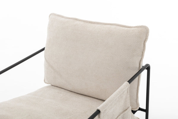 English Elm 2 Plush Upholstered Hanging Armchair with Crushed Foam, Velvet Fabric, Sturdy Steel Frame, 350lb Capacity Beige W1901126483
