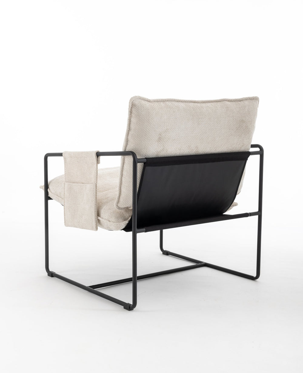 English Elm 2 Plush Upholstered Hanging Armchair with Crushed Foam, Velvet Fabric, Sturdy Steel Frame, 350lb Capacity Beige W1901126483