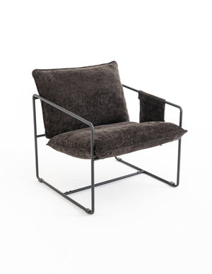 English Elm 2 Plush Upholstered Hanging Armchair with Crushed Foam, Velvet Fabric, Sturdy Steel Frame, 350lb Capacity DARK GREY W1901126482