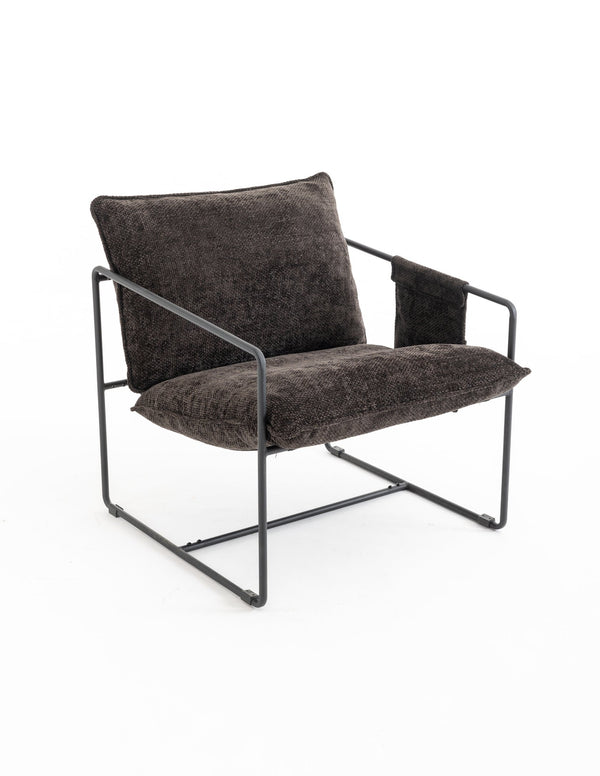 English Elm 2 Plush Upholstered Hanging Armchair with Crushed Foam, Velvet Fabric, Sturdy Steel Frame, 350lb Capacity DARK GREY W1901126482