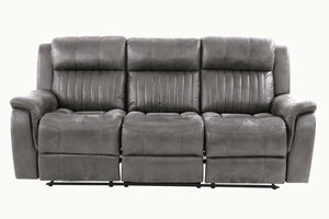 English Elm Contemporary Leatherette Sofa and Recliner Set Tufted Cushioned Living Room Seating B011S02415