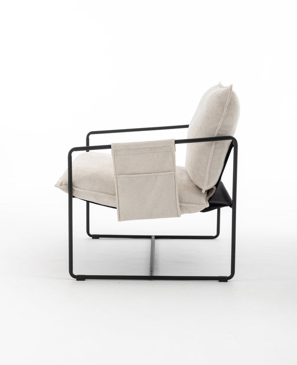 English Elm 2 Plush Upholstered Hanging Armchair with Crushed Foam, Velvet Fabric, Sturdy Steel Frame, 350lb Capacity Beige W1901126483