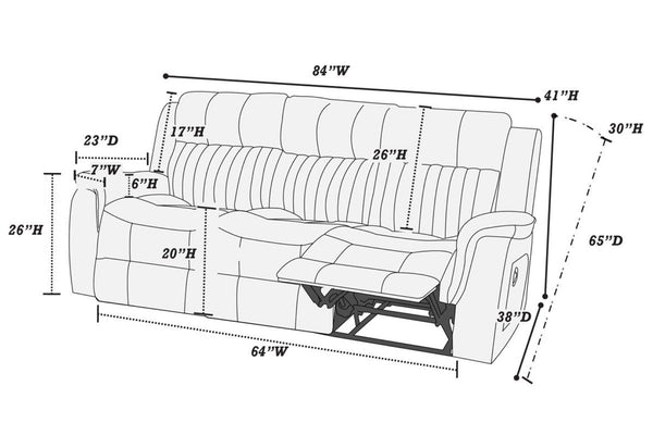 English Elm Contemporary Leatherette Sofa and Recliner Set Tufted Cushioned Living Room Seating B011S02412