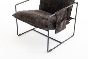 English Elm 2 Plush Upholstered Hanging Armchair with Crushed Foam, Velvet Fabric, Sturdy Steel Frame, 350lb Capacity DARK GREY W1901126482