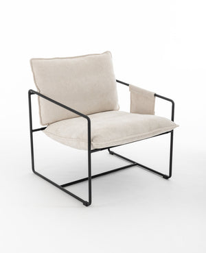 English Elm 2 Plush Upholstered Hanging Armchair with Crushed Foam, Velvet Fabric, Sturdy Steel Frame, 350lb Capacity Beige W1901126483