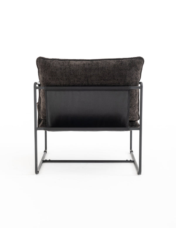 English Elm 2 Plush Upholstered Hanging Armchair with Crushed Foam, Velvet Fabric, Sturdy Steel Frame, 350lb Capacity DARK GREY W1901126482