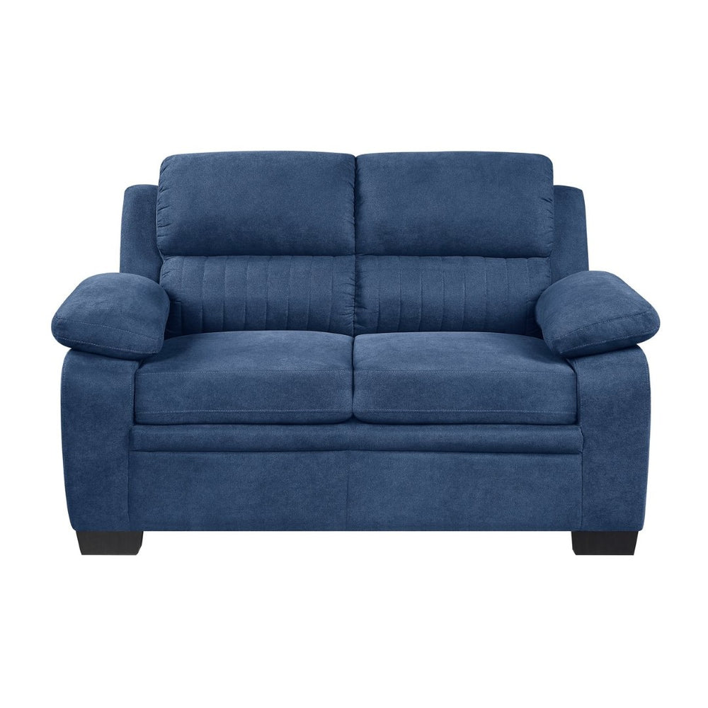 English Elm Comfortable Channel Tufted Loveseat with Textured Polyester Upholstery for Modern Living B011133628