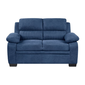 English Elm Comfortable Channel Tufted Loveseat with Textured Polyester Upholstery for Modern Living B011133628