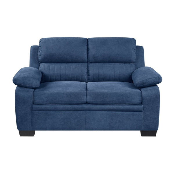 English Elm Comfortable Channel Tufted Loveseat with Textured Polyester Upholstery for Modern Living B011133628