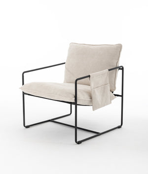 English Elm 2 Plush Upholstered Hanging Armchair with Crushed Foam, Velvet Fabric, Sturdy Steel Frame, 350lb Capacity Beige W1901126483