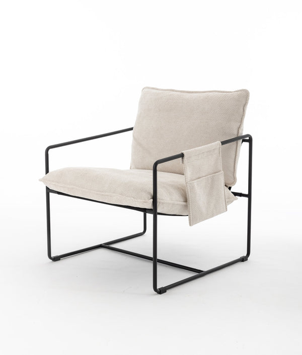 English Elm 2 Plush Upholstered Hanging Armchair with Crushed Foam, Velvet Fabric, Sturdy Steel Frame, 350lb Capacity Beige W1901126483