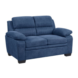 English Elm Comfortable Channel Tufted Loveseat with Textured Polyester Upholstery for Modern Living B011133628