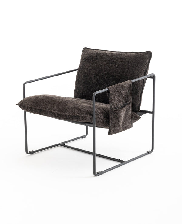 English Elm 2 Plush Upholstered Hanging Armchair with Crushed Foam, Velvet Fabric, Sturdy Steel Frame, 350lb Capacity DARK GREY W1901126482