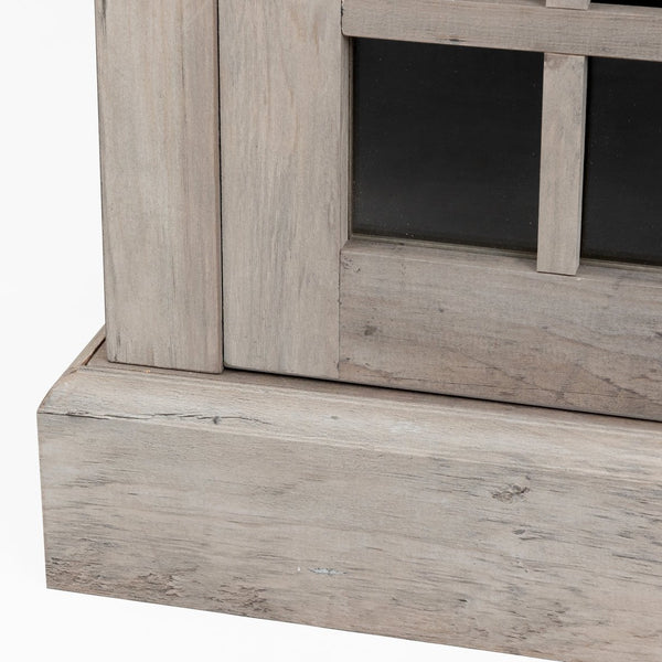 English Elm TVstand,media modern gray entertainment console with 1400W infrared electric fireplace, LED Bluetooth band, 62.6" L storage cabinet for TVs up to 65", safe flame effect, 120V home heating ambiance W679119744