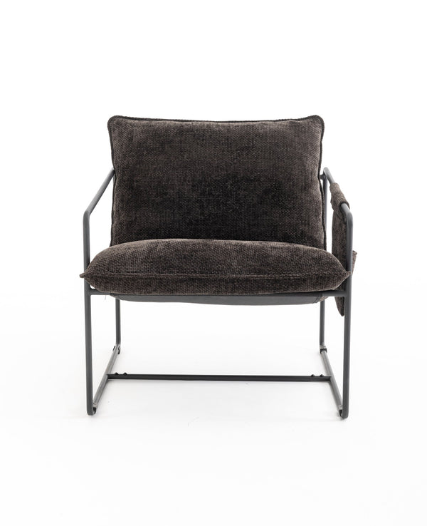 English Elm 2 Plush Upholstered Hanging Armchair with Crushed Foam, Velvet Fabric, Sturdy Steel Frame, 350lb Capacity DARK GREY W1901126482