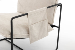 English Elm 2 Plush Upholstered Hanging Armchair with Crushed Foam, Velvet Fabric, Sturdy Steel Frame, 350lb Capacity Beige W1901126483