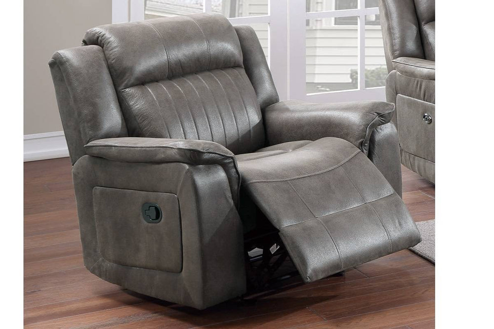 English Elm Contemporary Slate Blue Manual Motion Recliner Chair - Breathable Leatherette, Padded Headrest & Arms, Cozy B011133623