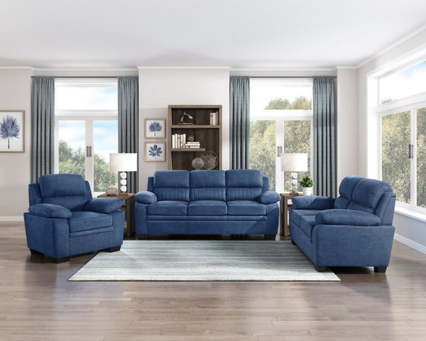 English Elm Comfortable Channel Tufted Loveseat with Textured Polyester Upholstery for Modern Living B011133628
