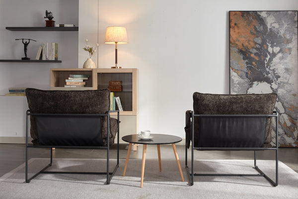 English Elm 2 Plush Upholstered Hanging Armchair with Crushed Foam, Velvet Fabric, Sturdy Steel Frame, 350lb Capacity DARK GREY W1901126482