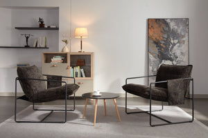 English Elm 2 Plush Upholstered Hanging Armchair with Crushed Foam, Velvet Fabric, Sturdy Steel Frame, 350lb Capacity DARK GREY W1901126482