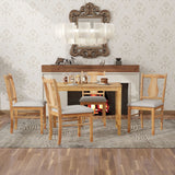 Hearth and Haven Tacoma 5 Piece Dining Set With Rectangular Dining Table and 4 Upholstered Chairs, Drift Wood