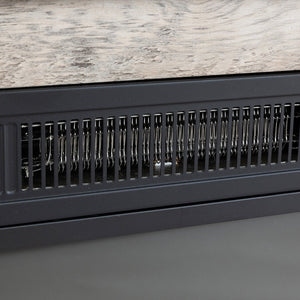 English Elm TVstand,media modern gray entertainment console with 1400W infrared electric fireplace, LED Bluetooth band, 62.6" L storage cabinet for TVs up to 65", safe flame effect, 120V home heating ambiance W679119744