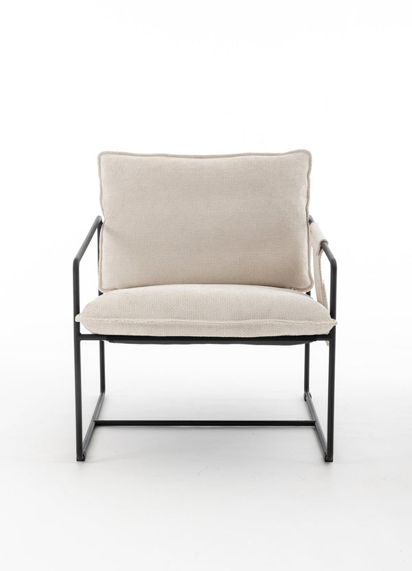 English Elm 2 Plush Upholstered Hanging Armchair with Crushed Foam, Velvet Fabric, Sturdy Steel Frame, 350lb Capacity Beige W1901126483