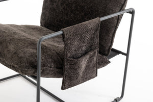 English Elm 2 Plush Upholstered Hanging Armchair with Crushed Foam, Velvet Fabric, Sturdy Steel Frame, 350lb Capacity DARK GREY W1901126482