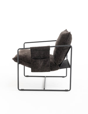 English Elm 2 Plush Upholstered Hanging Armchair with Crushed Foam, Velvet Fabric, Sturdy Steel Frame, 350lb Capacity DARK GREY W1901126482