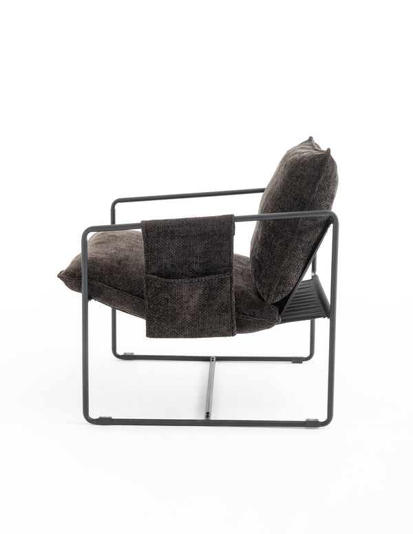 English Elm 2 Plush Upholstered Hanging Armchair with Crushed Foam, Velvet Fabric, Sturdy Steel Frame, 350lb Capacity DARK GREY W1901126482