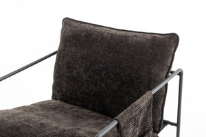 English Elm 2 Plush Upholstered Hanging Armchair with Crushed Foam, Velvet Fabric, Sturdy Steel Frame, 350lb Capacity DARK GREY W1901126482