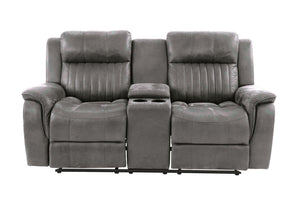 English Elm Contemporary Leatherette Reclining Sofa Set Tufted 2 Piece Living Room Suite B011S02413