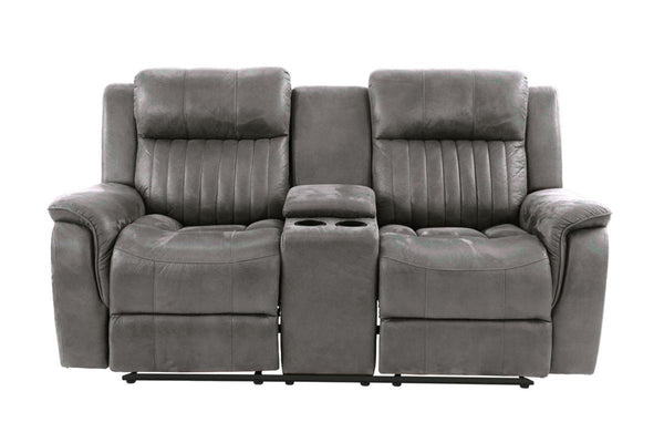 English Elm Contemporary Leatherette Reclining Sofa Set Tufted 2 Piece Living Room Suite B011S02413