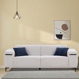 English Elm 3 Seater Sofa With 2 Stretchable Walnut Pad For Living Room/ Bedroom/Lobby/Office Beige