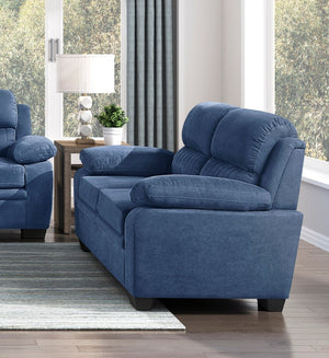 English Elm Comfortable Channel Tufted Loveseat with Textured Polyester Upholstery for Modern Living B011133628