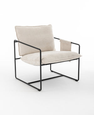English Elm 2 Plush Upholstered Hanging Armchair with Crushed Foam, Velvet Fabric, Sturdy Steel Frame, 350lb Capacity Beige W1901126483