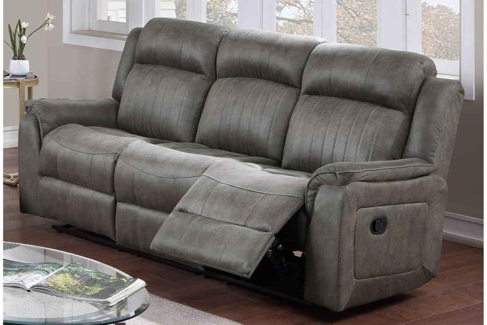 English Elm Contemporary Leatherette Sofa and Recliner Set Tufted Cushioned Living Room Seating B011S02412