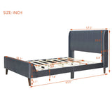 Hearth and Haven Full Size Upholstered Platform Bed, Velvet WF308657AAE