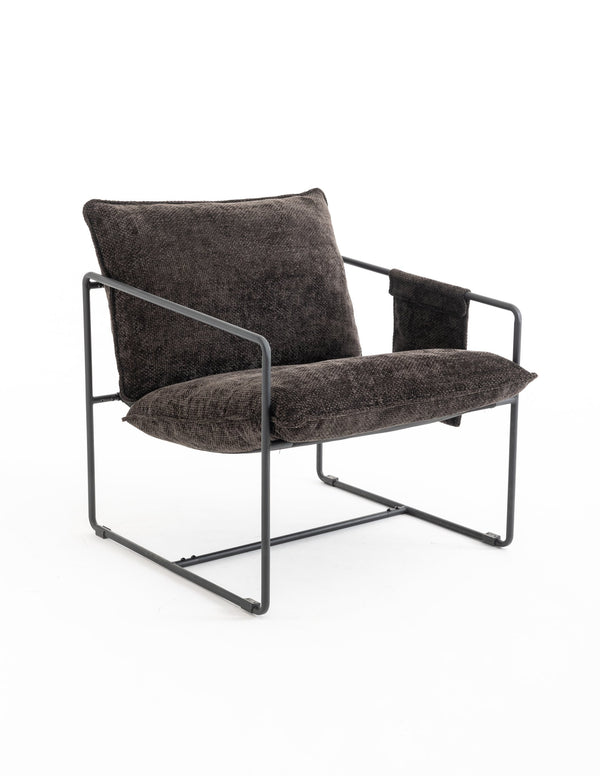 English Elm 2 Plush Upholstered Hanging Armchair with Crushed Foam, Velvet Fabric, Sturdy Steel Frame, 350lb Capacity DARK GREY W1901126482
