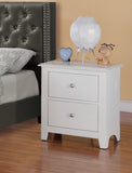 English Elm Bedroom Bed Side Table 1X Nightstand White Color Wooden 2 Drawers Table Nightstands