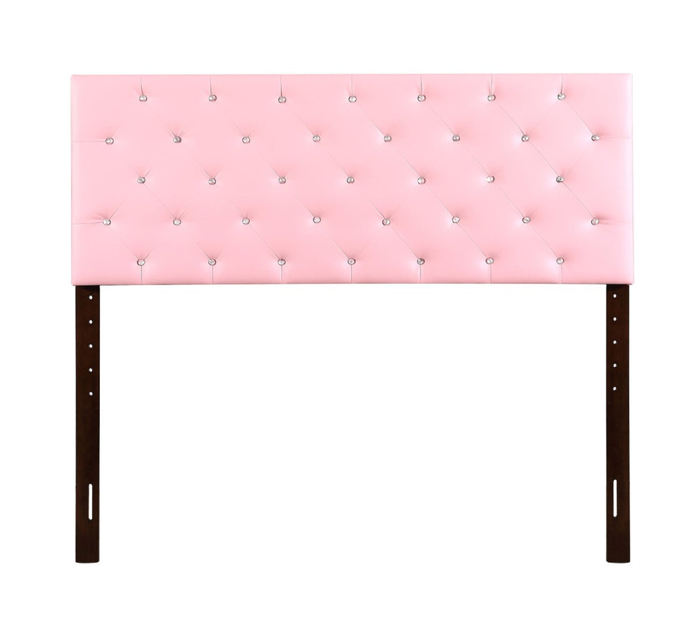 English Elm Cheerful Upholstered Panel Headboard Adjustable Height for Twin or Full Bed Frames Pink B078112055