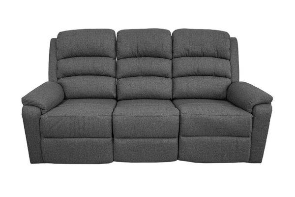 English Elm 3pc Reclining Living Room Set Sofa Loveseat Burlap Fabric Vertical Tufted Dark Gray B011S02374