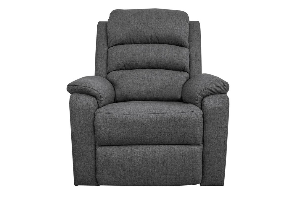 English Elm Modern Burlap Fabric Recliner Chair with Padded Headrest & Armrests, Manual Motion, Stylish Comfort for Living Room Dark Gray 34 L x 31 W x 26 H B011133822
