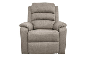 English Elm Modern Light Brown Burlap Fabric Recliner Chair, Manual Motion, Padded Headrest & Armrests for Cozy Living Room Comfort B011133824