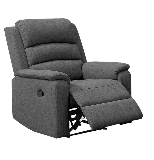 English Elm Modern Burlap Fabric Recliner Chair with Padded Headrest & Armrests, Manual Motion, Stylish Comfort for Living Room Dark Gray 34 L x 31 W x 26 H B011133822
