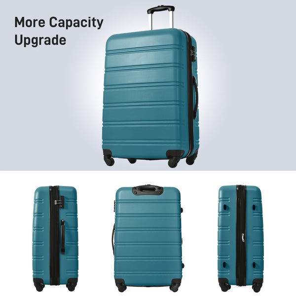 English Elm Hardshell 5 Piece Abs Spinner Luggage Set with Tsa Lock Expandable Travel Suitcases Blue PP310249AAF