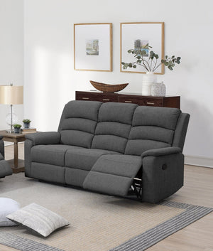English Elm Modern Burlap Upholstered Sofa and Loveseat Set with Channel Tufting for Living Rooms B011S02375