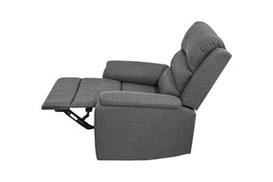 English Elm Modern Vertically Tufted Sofa and Recliner Set Burlap Fabric for Living Rooms B011S02376